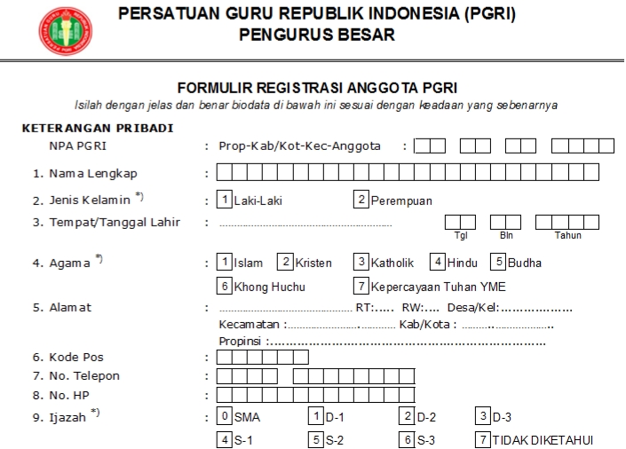 Pendaftaran PGRI Bukittinggi - Persatuan Guru Republik Indonesia Cabang Bukittinggi
